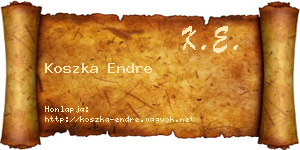 Koszka Endre névjegykártya